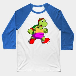 Turtle as Jogger with Headband Baseball T-Shirt